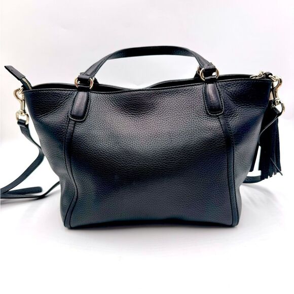 Auth Gucci Black / Brown Cherry Metallic Leather 2way SoHo Working Tote Satchel - Picture 5 of 16